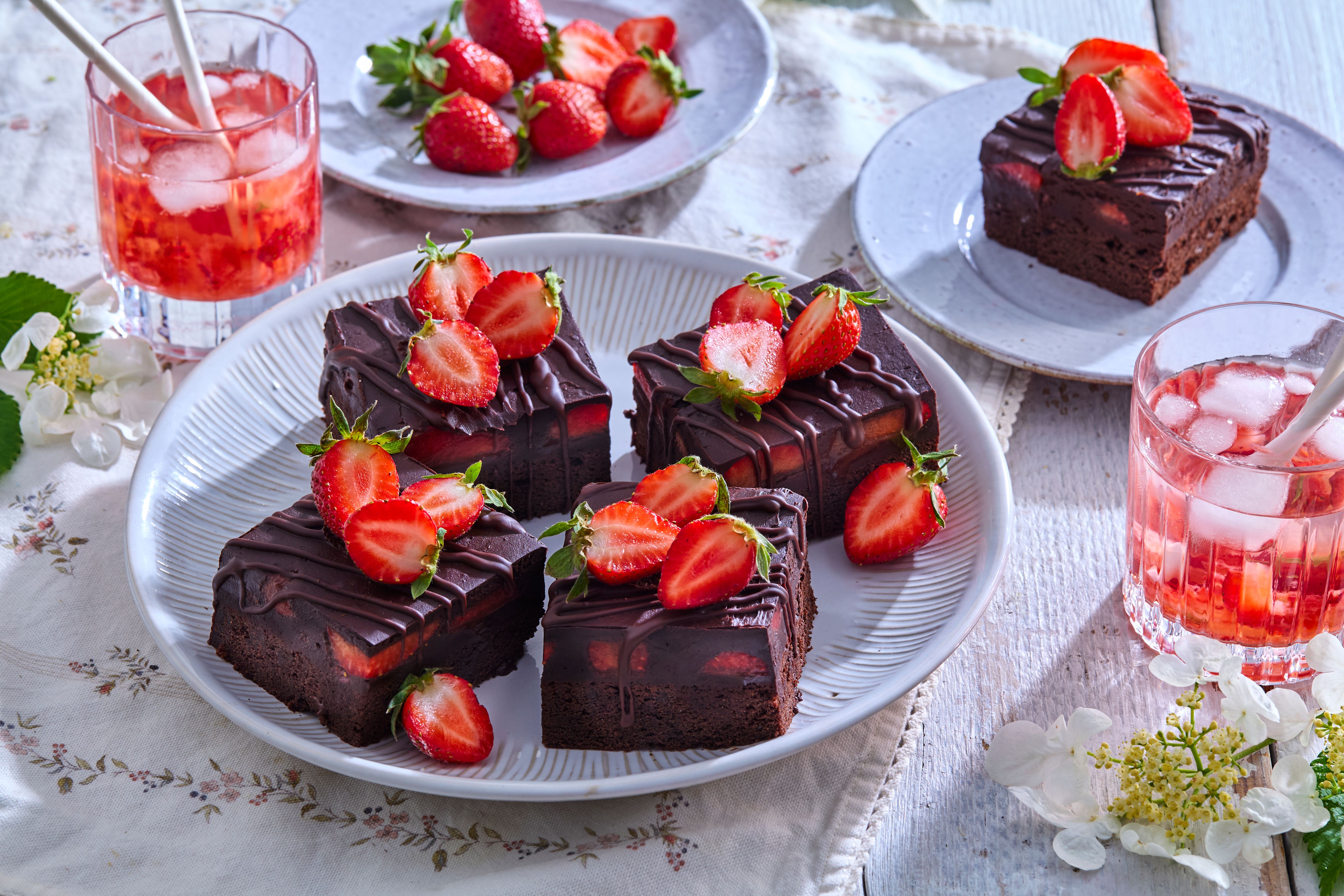 jahodové brownies